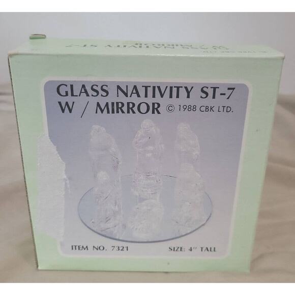 Glass Nativity Scene ST-7 W / Mirror 1988 CBK Ltd. - Picture 1 of 9